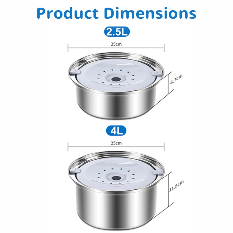 Cuenco de agua suspendido para mascotas de gran capacidad de 4L, tazón de comida para perros de acero inoxidable, dispensador de agua para gatos sin goteo a prueba de derrames - imagen 4