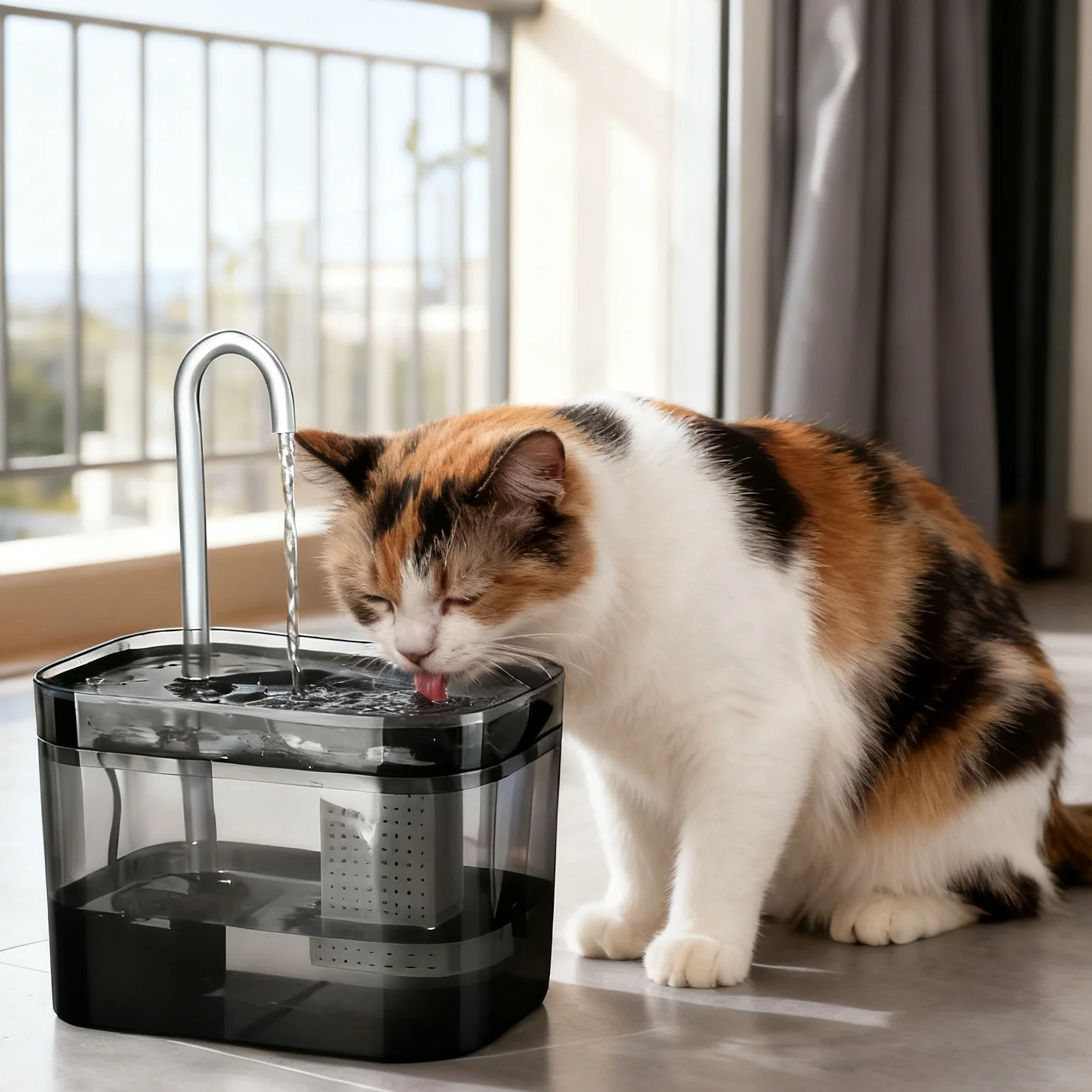 Bebedero para gatos de 1,5 l, dispensador de agua circulante automático, lavabo de agua para perros y gatitos, cuenco de agua viva, suministros para mascotas 2 vendidos