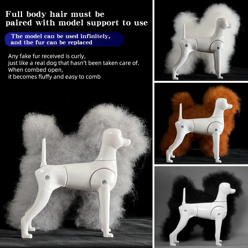 Teddy Pet simulación belleza del cabello esteticista falso practicando perro Teddy estándar cabeza falsa de cuerpo completo, modelo de esqueleto, peluquero de mascotas - imagen 3