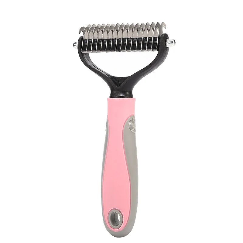 2 Sided Professional Pet Deshedding Brush Dematting Dog Comb Cat Brush Rake Puppy Grooming Tools Undercoat Shedding Flying Hair - imagen 2