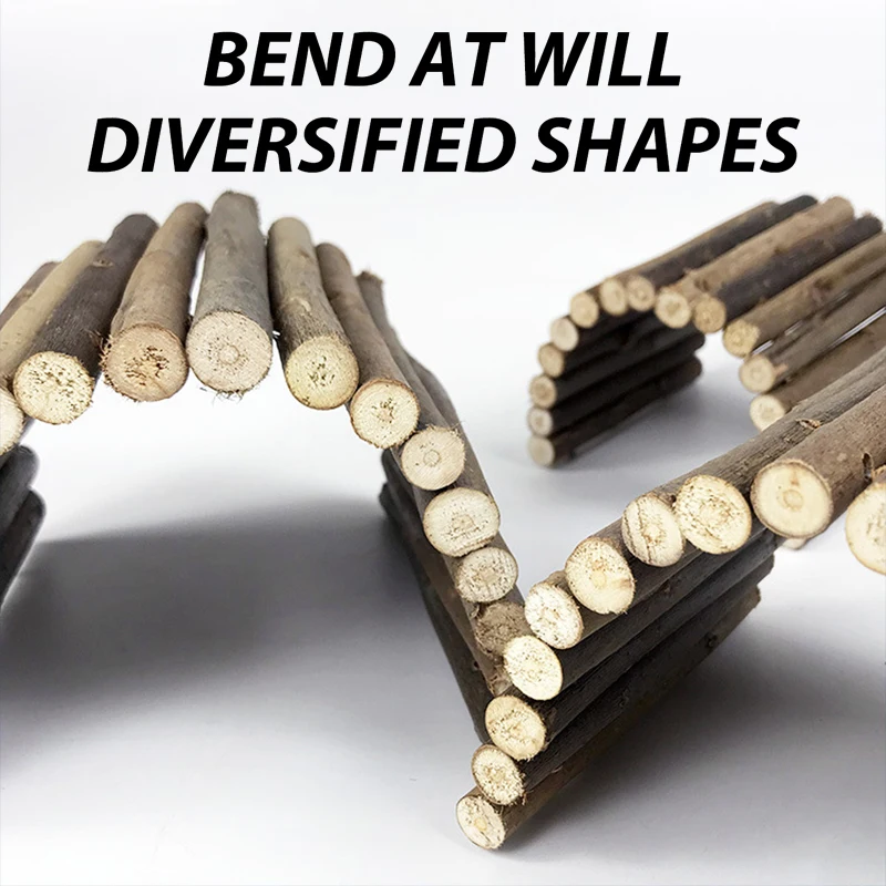 Pequeño mascota Molar rama de sauce accesorios de conejo hámster Molar suministros Totoro escalera de escalada valla arco puente juguete D9106 - imagen 5