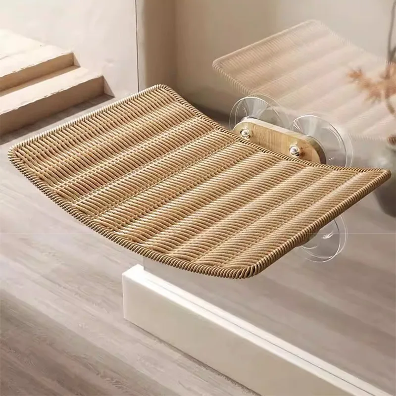 Hamaca para gatos con ventosa, hamaca tejida a mano para gatos, ventana de Color sólido, cama colgante para gatos, camas para mascotas montadas en la pared de cristal para escalar en verano - imagen 2