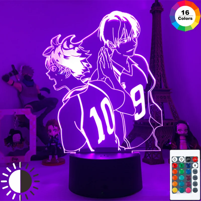 Lámpara 3D Haikyuu Hinata – Luz nocturna kawaii para dormitorio