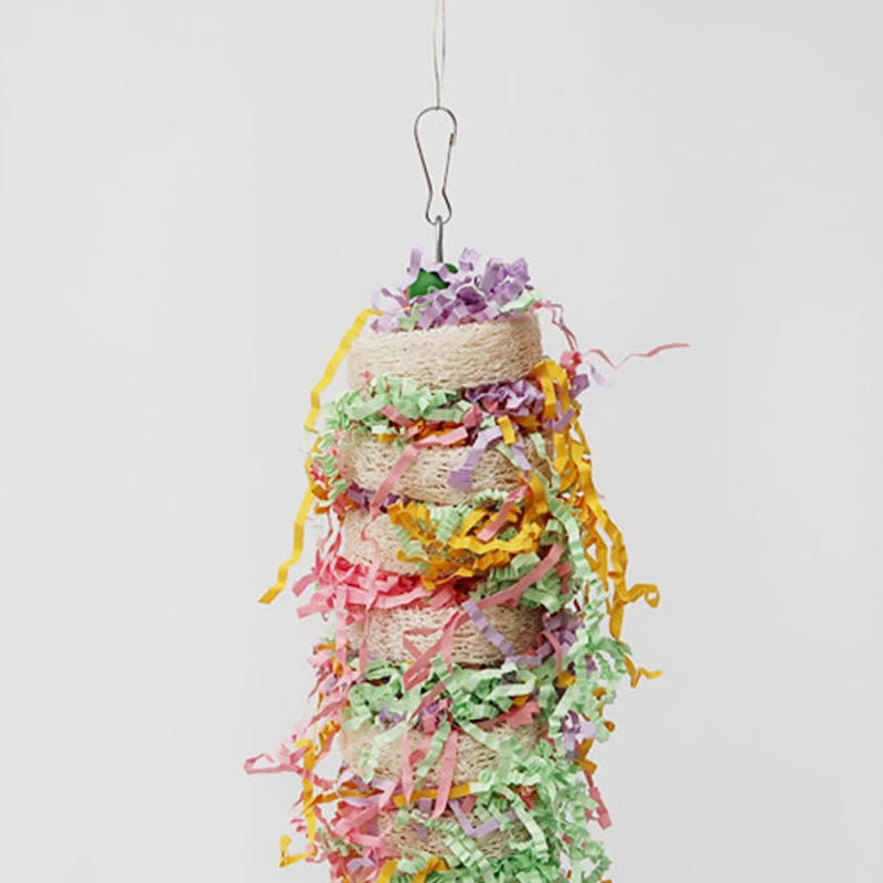 Divertidos juguetes para pájaros, juguetes para loros, columpio, jaula para loros, loro Natural, cacatúa colgante con campana, periquito, picaduras de pájaros para mascotas, juguetes para masticar para escalar - imagen 5