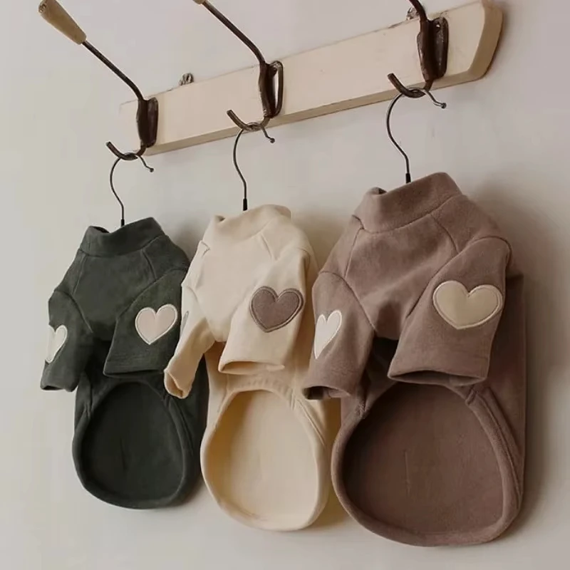 Amor invierno cálido ropa para perros camisa Base lindo amor oso Teddy Yorkshire Sudadera con capucha gato mascota ropa cálida diseñador ropa para cachorros - imagen 4