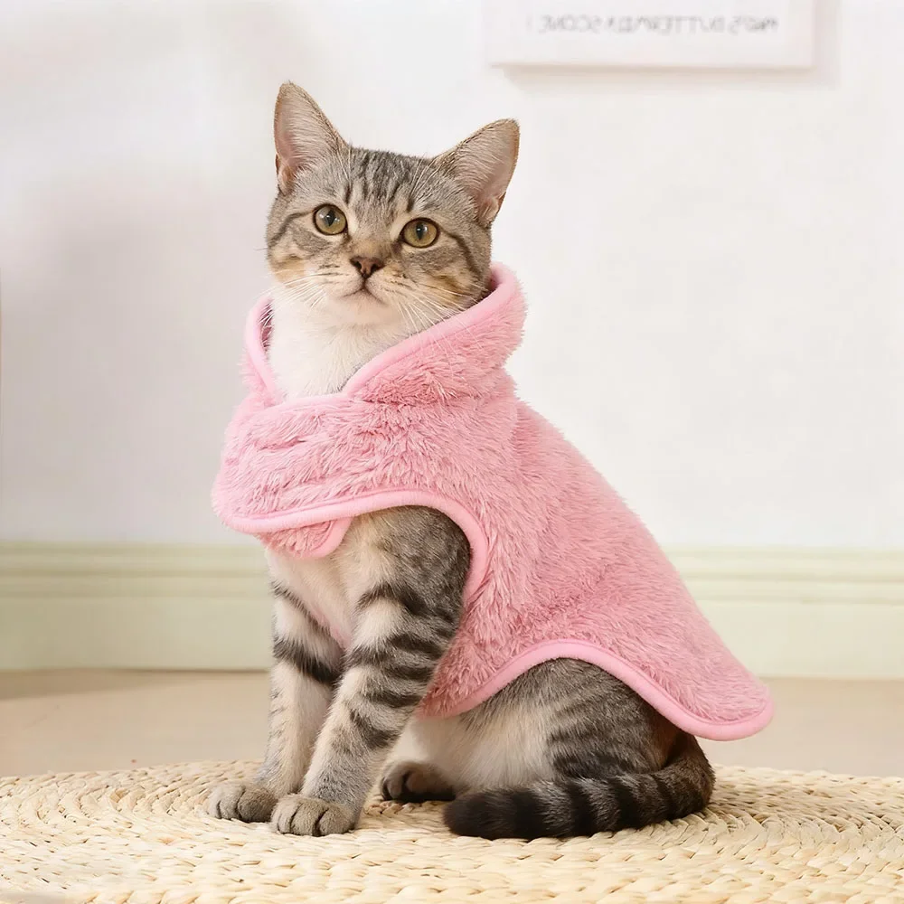 Ropa para gatos, chaqueta Reversible de lana, suéter para gatos, perros, forro polar suave, cálido para invierno, chaleco acolchado para cachorros y gatitos, disfraz - imagen 5