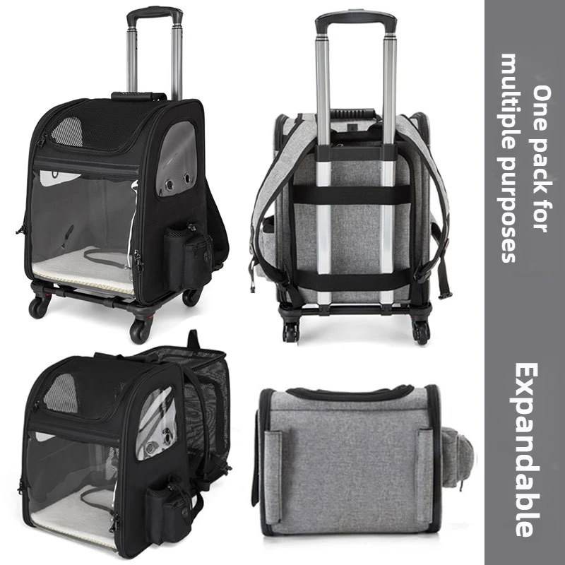 Mochila con cubierta de carrito para mascotas, bolsa portátil para salir de gatos, bolsa para perros, bolsas para mascotas expandibles transpirables de gran capacidad para verano