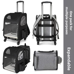Transportín mochila expandible para gatos y perros transpirable verano
