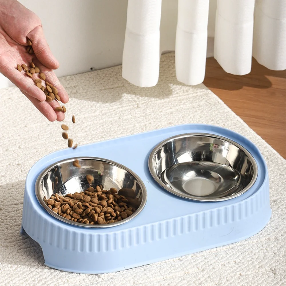 Comedero elevado doble de acero inoxidable para perros y gatos - imagen 4