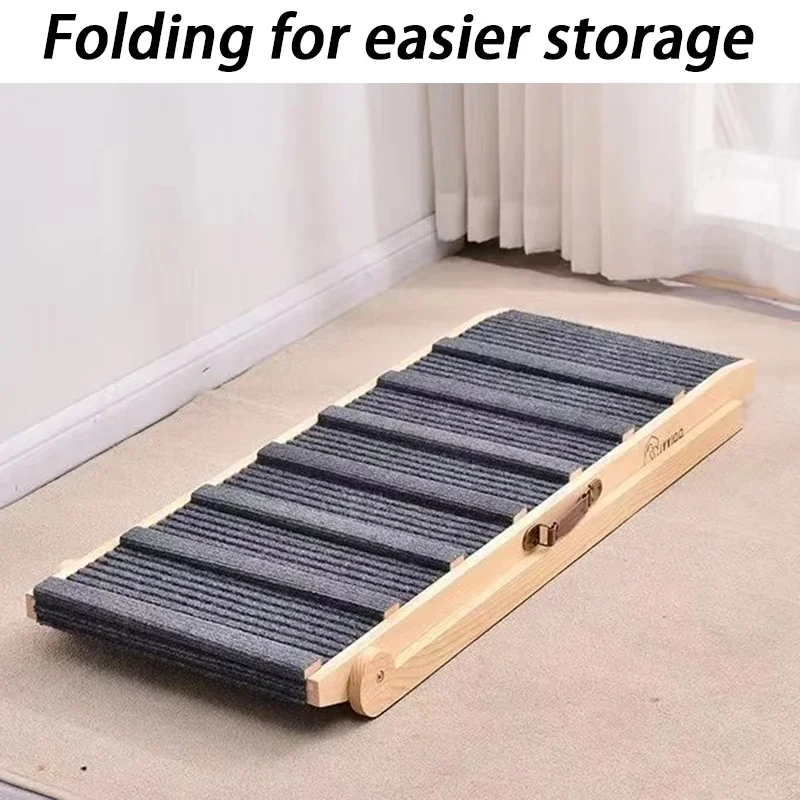 Rampa plegable para perros, sofá cama, rampas grandes de madera para perros, sofá pequeño, rampas ajustables portátiles para mascotas, escalera de escalada, suministros para mascotas - imagen 2