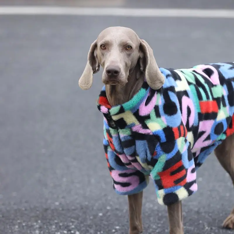 Chaqueta grande para perros a la moda, ropa cálida de piel de conejo para perros, abrigo cómodo para primavera e invierno con cremallera para perros medianos y grandes, proveedor de mascotas - imagen 2