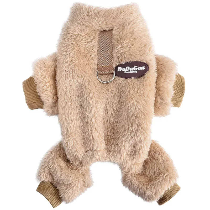 Pijamas térmicos de terciopelo para perros, mono de invierno para perros pequeños, camisón para cachorros y gatos, ropa para perros Chihuahua Yorkie Poodle - imagen 2