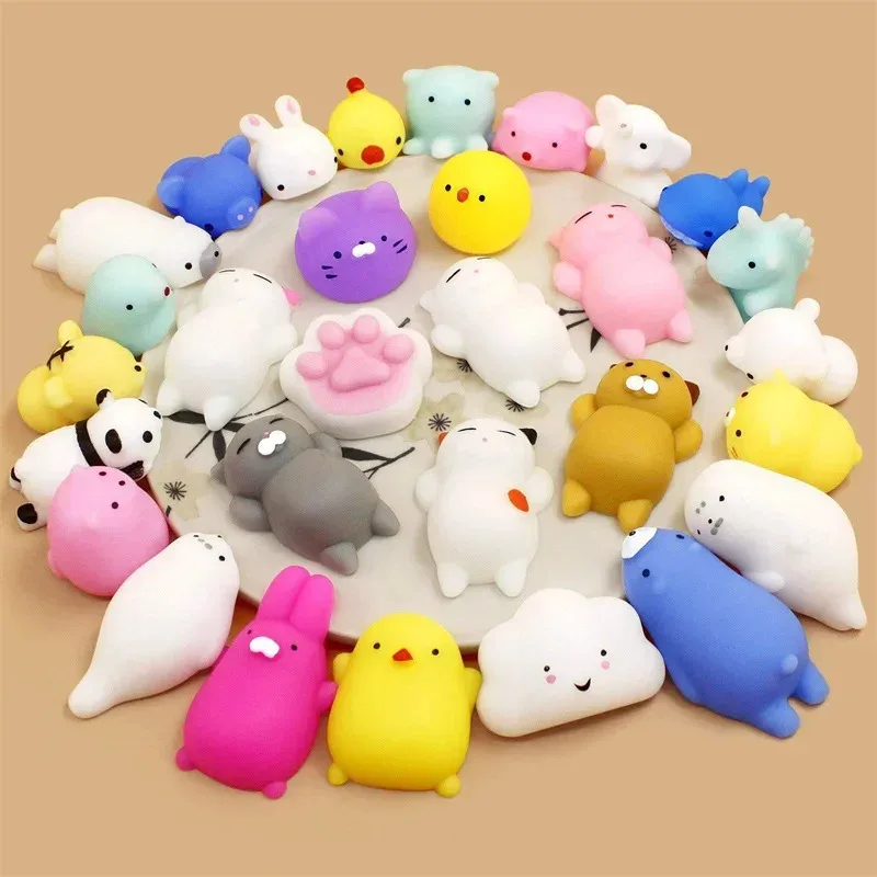 10 Uds. De juguetes blandos Mochi para mascotas, diseño de animales Kawaii, Ideal para masticar perros/gatos, alivio del estrés, recuerdos perfectos para fiesta de mascotas, regalo de cumpleaños - imagen 2
