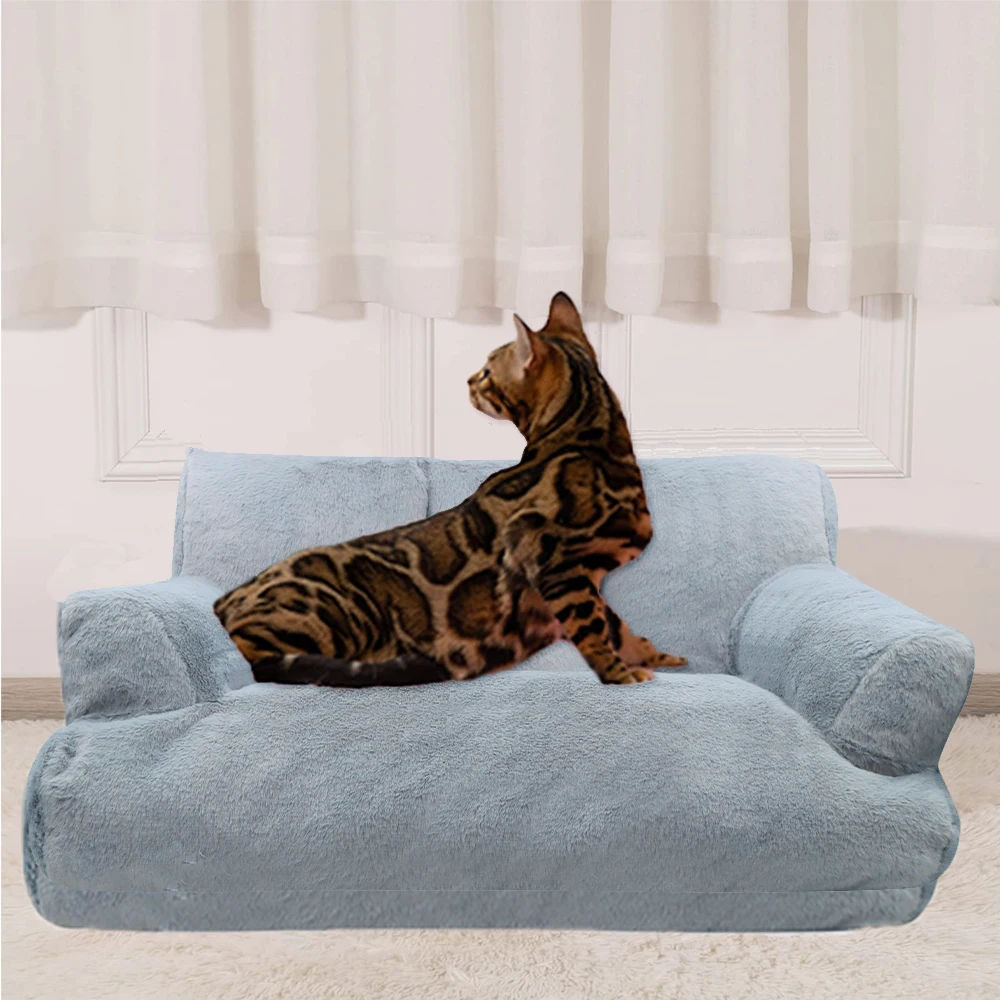 Sofá de lujo para mascotas, cama cálida suave y cómoda para perros pequeños y medianos, alfombrilla para mascotas, accesorios para las cuatro estaciones, 65cm x 40cm x 35cm - imagen 2