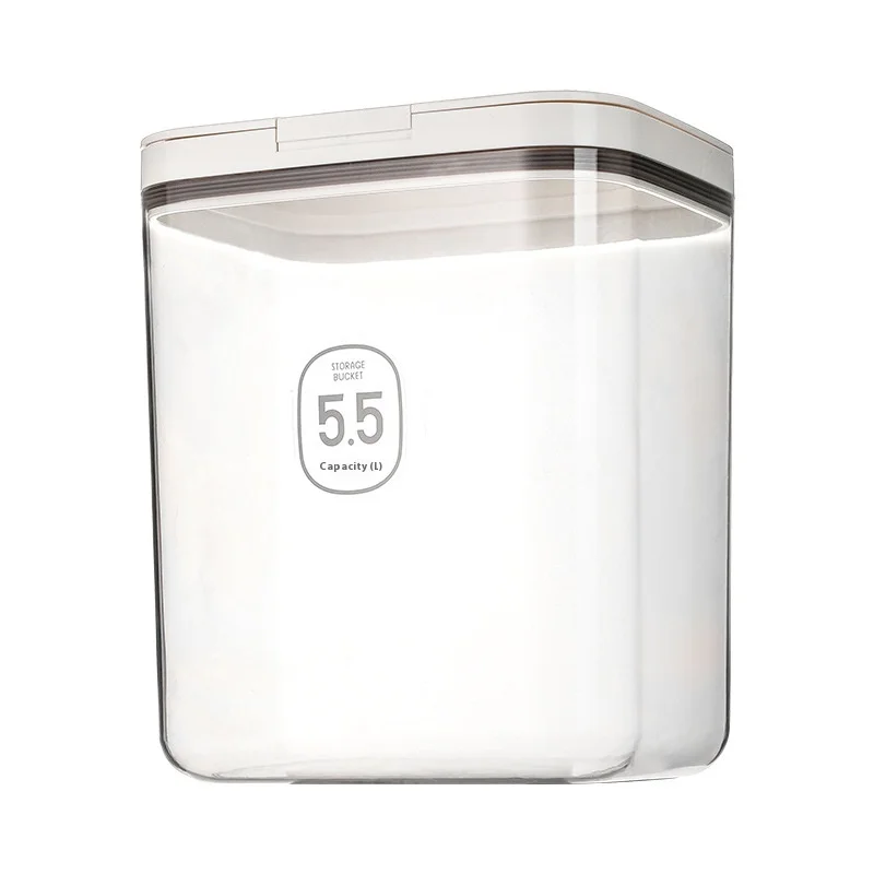 Cubo de almacenamiento de granos para mascotas de gran capacidad, cubo de almacenamiento a prueba de insectos y humedad, cubierta abatible para almacenamiento de granos de perros y gatos - imagen 5