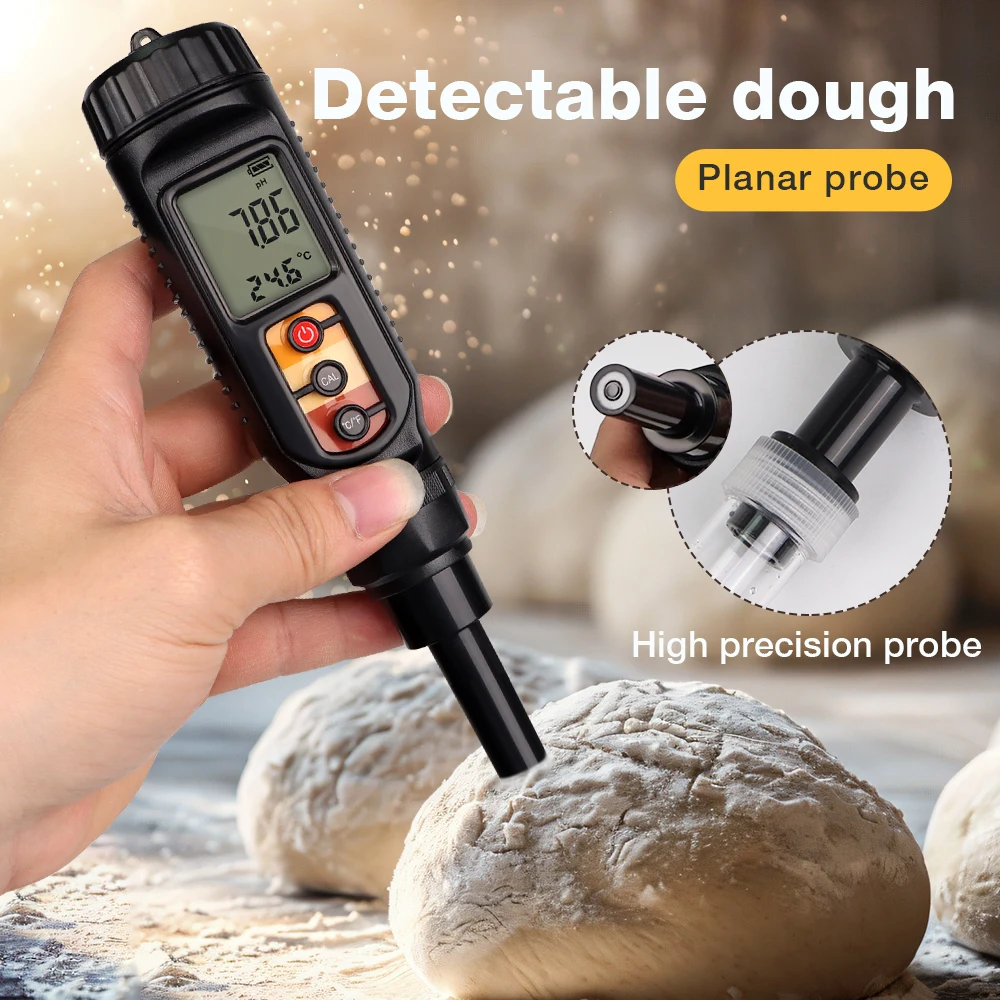 Medidor de PH Digital para alimentos, Detector de PH de masa de suelo portátil, probador de acidez de precisión, pluma de prueba de PH para fruta, queso y carne, 0,00-14,00pH - imagen 2