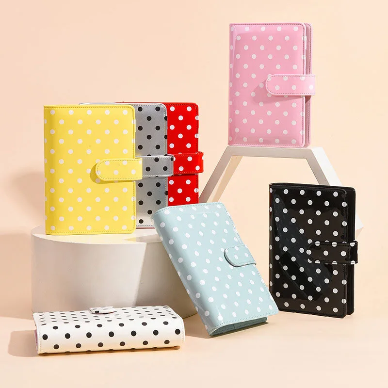 Carpeta organizer de cuero A6 con lunares - Tarjetero y billetes - imagen 2