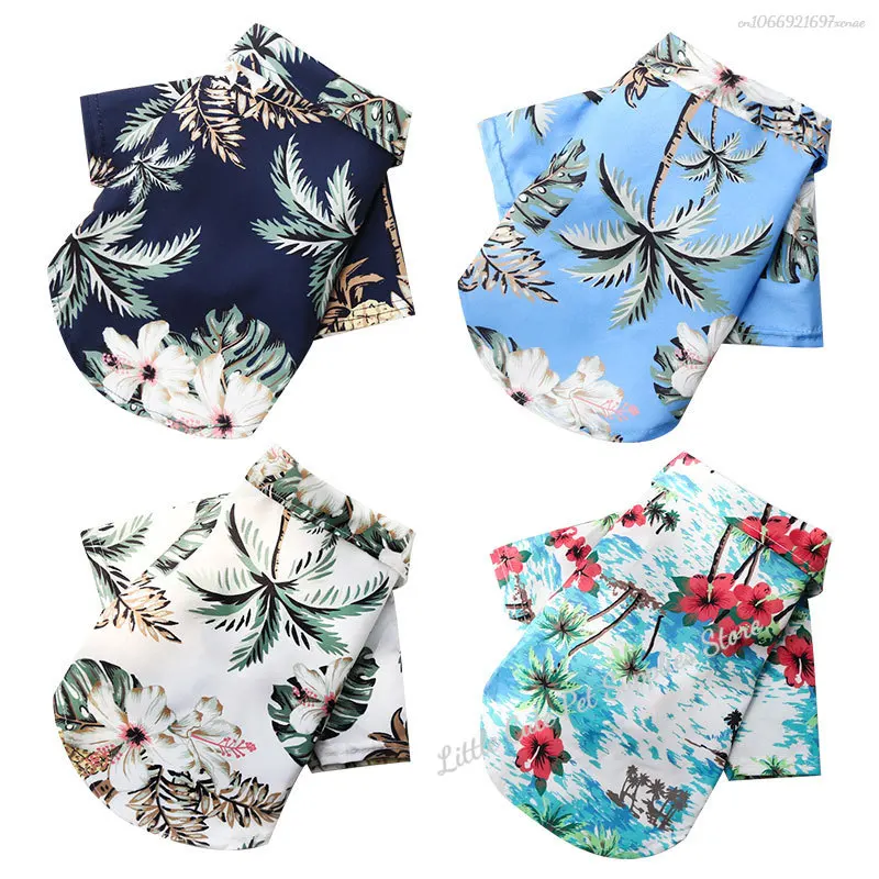 Camisas de piña de playa para mascotas, abrigo de estilo Hawaiano para perros y gatos, chaleco fino transpirable para primavera y verano, camiseta para cachorros, ropa, disfraces de moda - imagen 2
