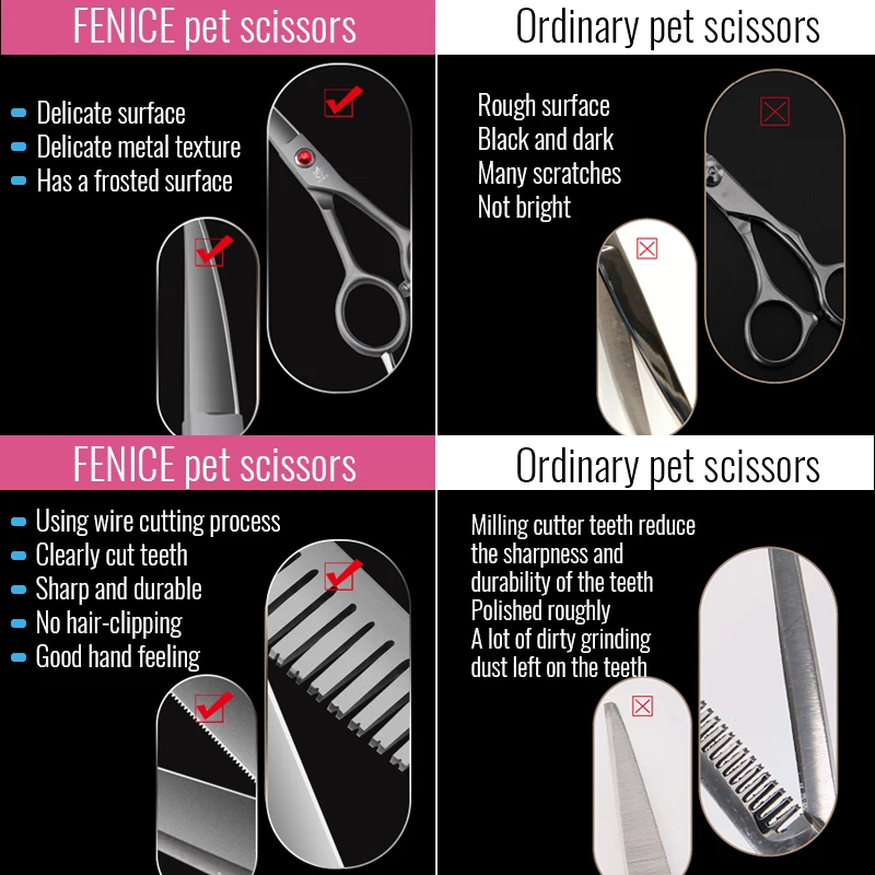 Fenice-Tijeras de seguridad para perros y gatos, punta redonda 4,5, para cortar el pelo de los ojos, la cara, el pie y la nariz - imagen 3