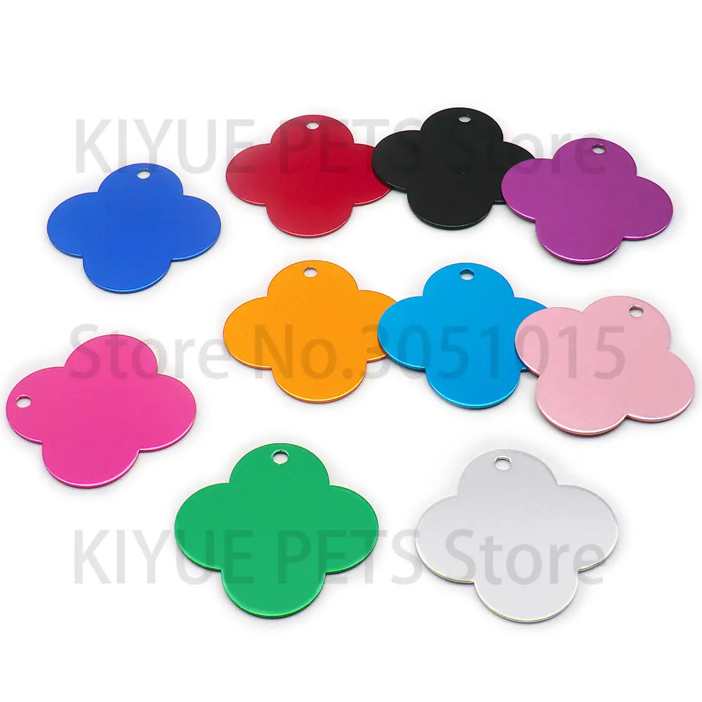 20 piezas etiqueta de perro de Metal Multicolor opcional personalizado láser mascota Collar al aire libre accesorios de cuerda recuerdo decorativo - imagen 4