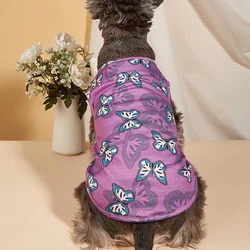 Chaleco transpirable con mariposas y perlas para perros pequeños y gatos