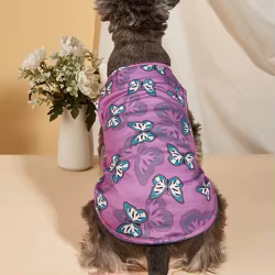 Chaleco transpirable con mariposas y perlas para perros pequeños y gatos