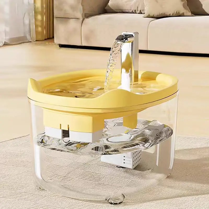bebedero de agua perros fuente gatos agua Fuente de agua automática para mascotas, dispensador de agua transparente con alimentación USB, suministros de alimentación para perros y gatos de interior, 2000ml - imagen 3
