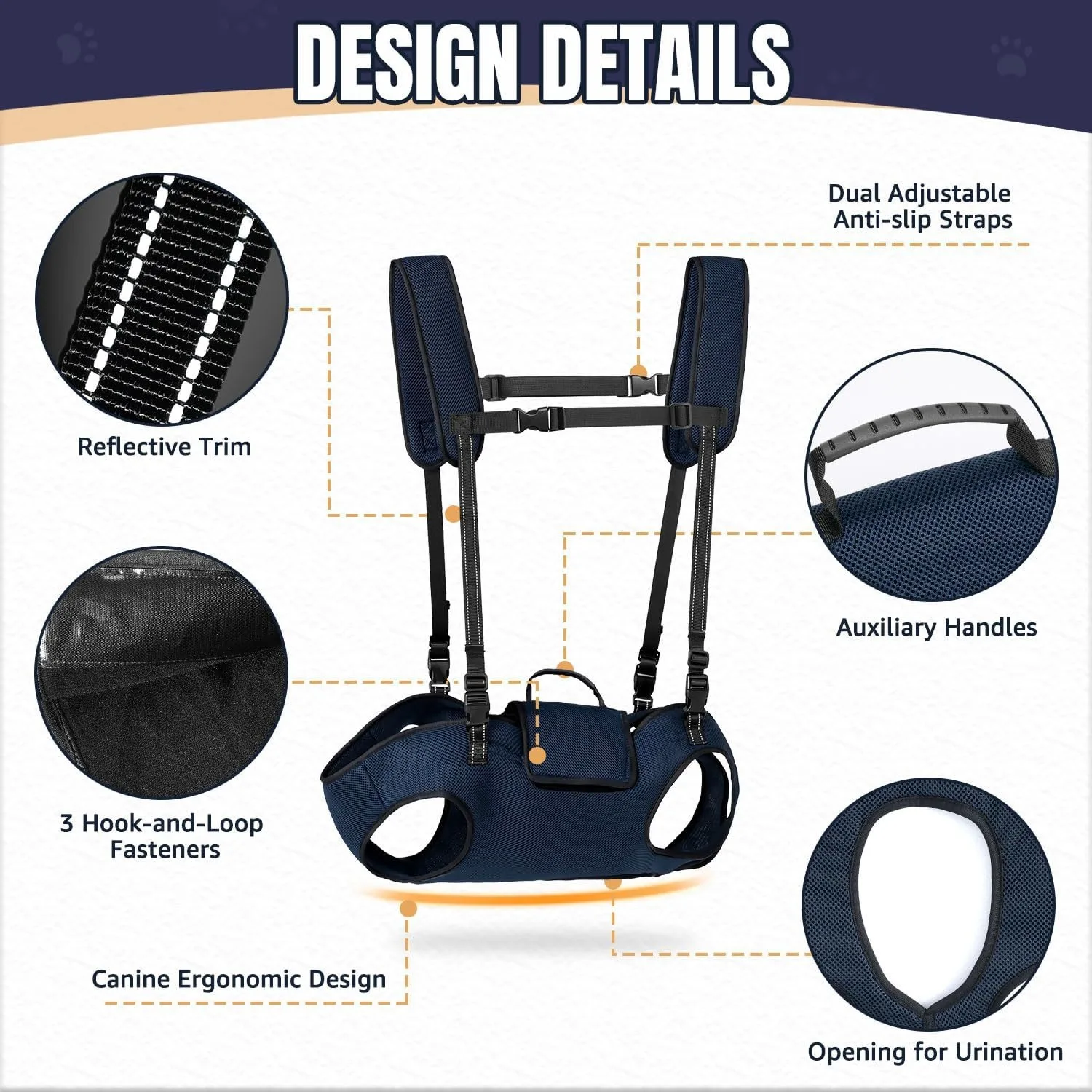 Arnés elevador para perros mayores o discapacitados – Soporte transpirable para mover - imagen 5