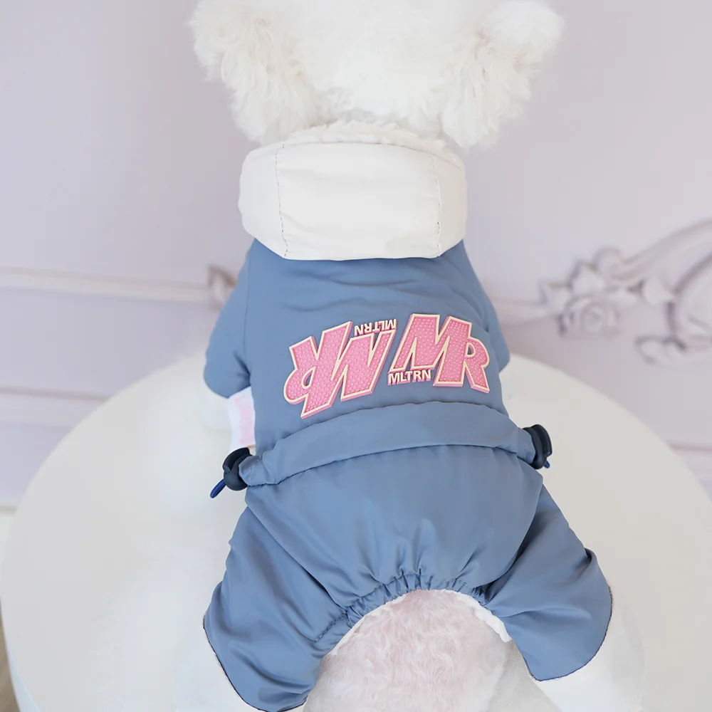 Pantalones impermeables de cuatro patas para mascotas, abrigo grueso para exteriores, perros pequeños, gatos, ropa para cachorros de peluche, otoño e invierno - imagen 3