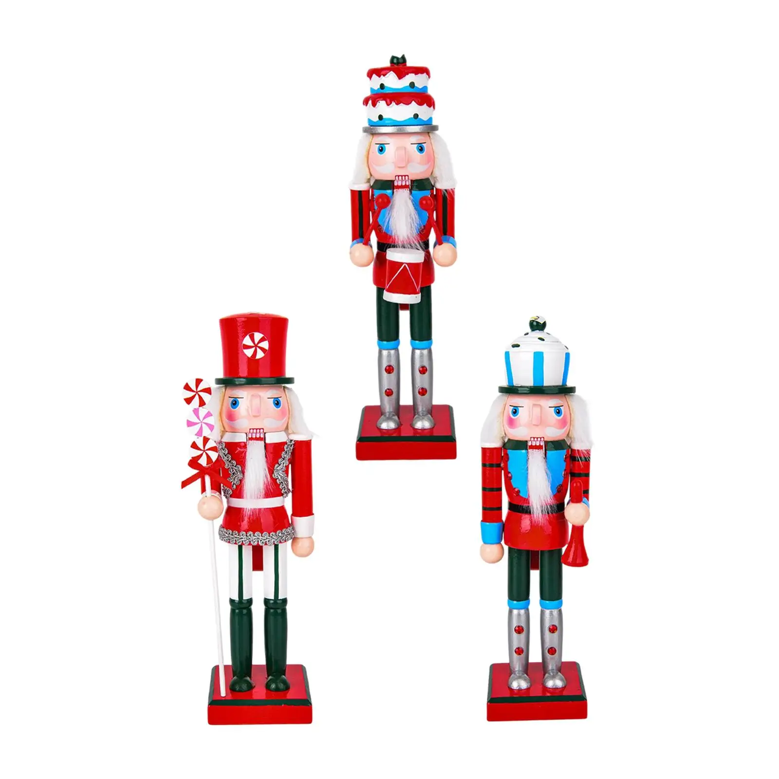 Christmas Nutcracker Figurine 9.84inch Tall Nostalgic Standing on Base Craft Toy Christmas Nutcracker Figurine 9.84inch Tall Nostalgic Standing on Base Craft Toy