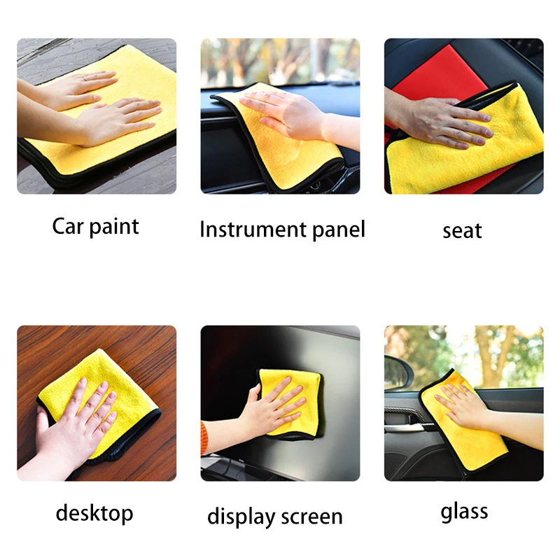 Toalla de microfibra para lavado de coches, paño de secado y limpieza, suministros para el cuidado del coche - imagen 5