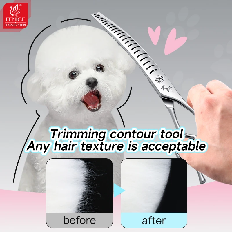 Tijeras de peluquería para perros – Dientes anchos y curvos 7.5″ - imagen 2