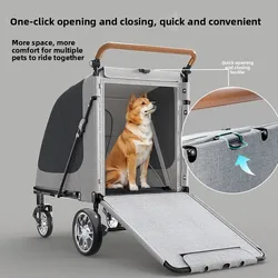 Cochecito de paseo para perros medianos y grandes - Carrito de viaje