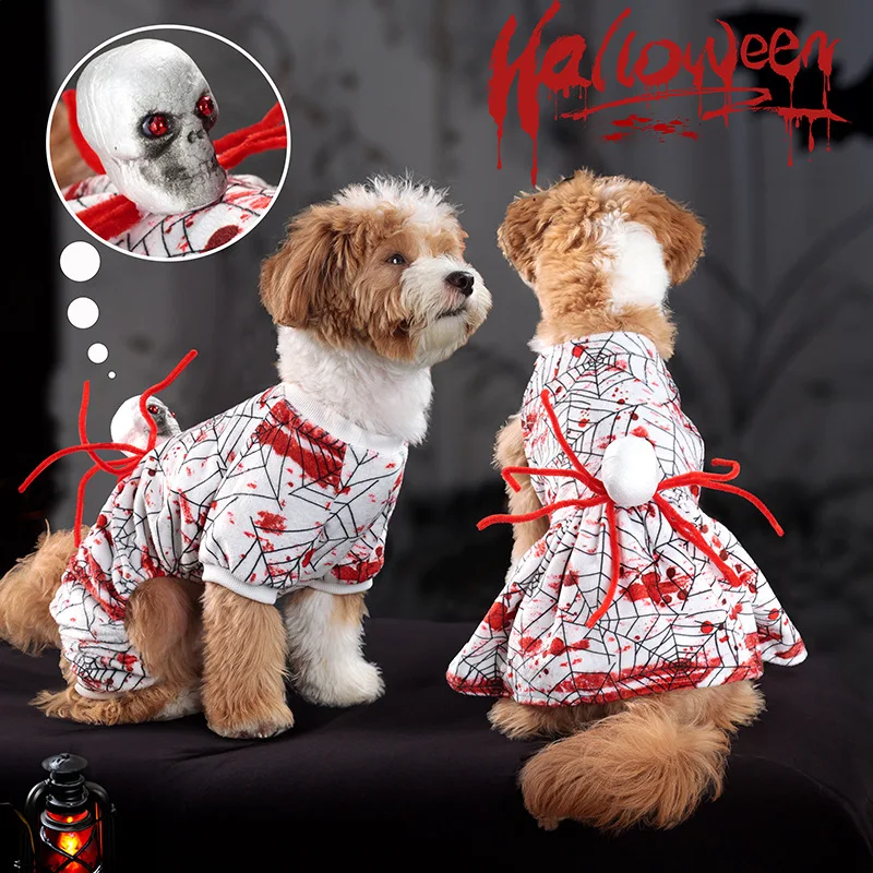 Disfraz de Halloween para perros y gatos, vestido para perros con alas, traje de fiesta, ropa bonita de Festival para perros - imagen 2