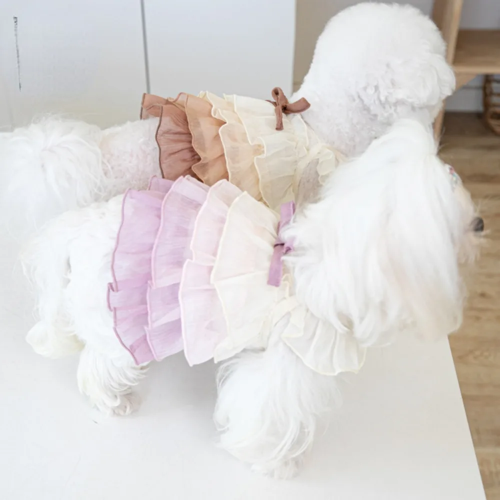Falda de pastel con degradado de Color para mascotas, falda de peluche para gato y perro, lindo vestido de tirantes, ropa de moda para mascotas, ropa para cachorros, ropa para perros, Diseñador - imagen 2
