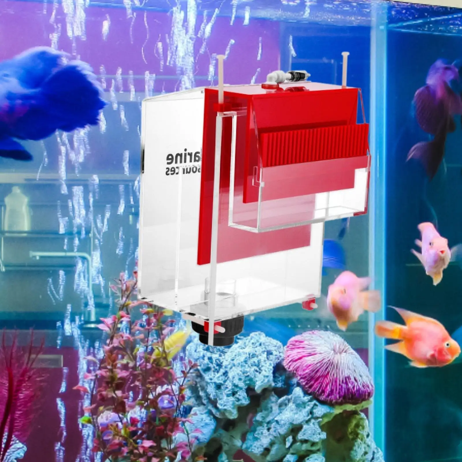 Caja de desbordamiento de sifón para acuario, accesorio de acrílico desmontable para colgar en pecera, Filtro externo, esquina, deflector de arena - imagen 3