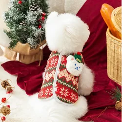 Jersey navideño rojo para perros pequeños – Cálido y cierre fácil