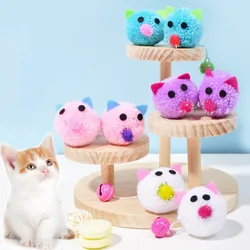 Juguete interactivo para gatos con ratón de peluche y campana