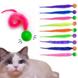 Juguete interactivo para gatos con pelota que rebota y gusano