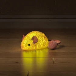 Ratón interactivo de peluche para gatos con movimiento y luz
