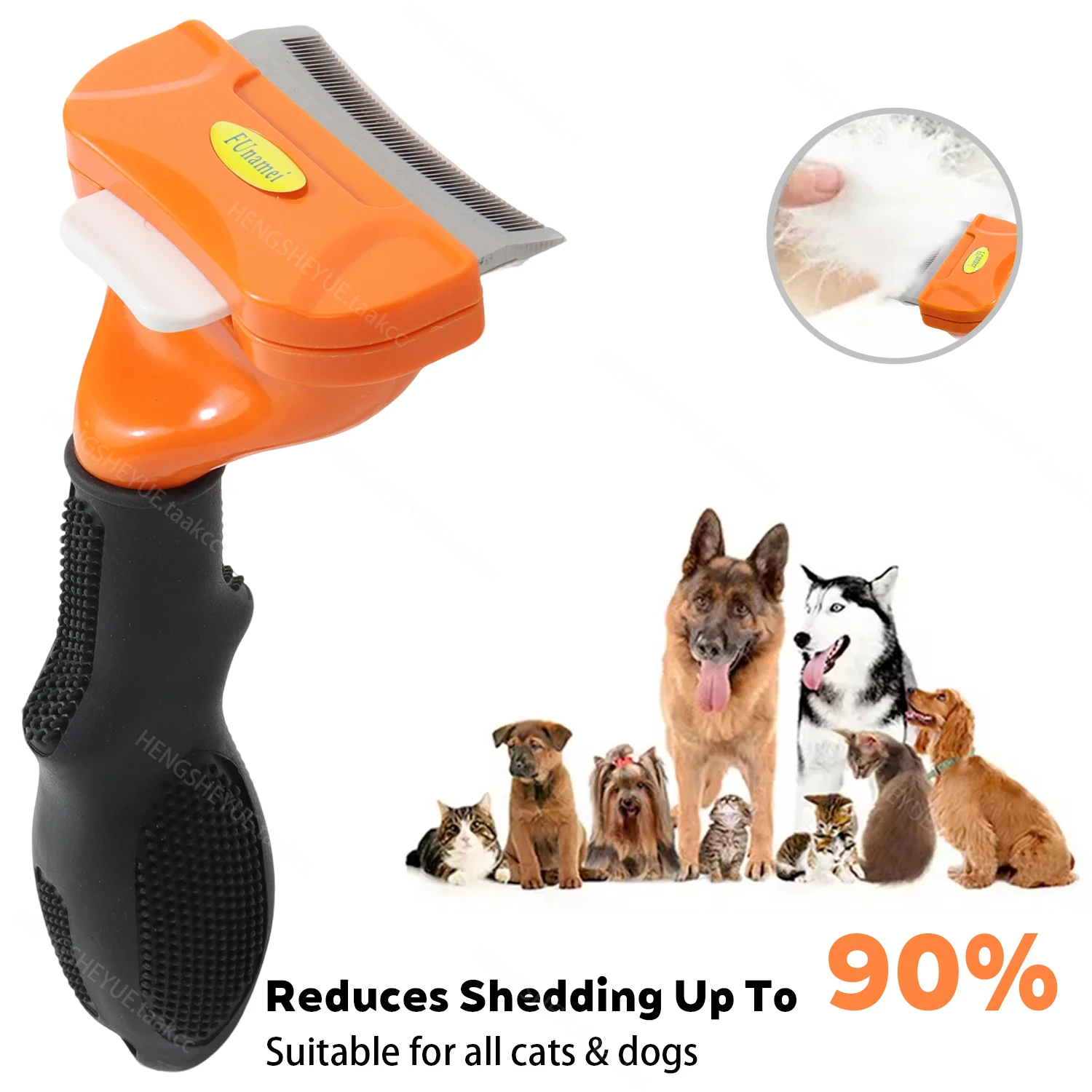Herramienta de deshedding con cepillo para el cuidado de mascotas, reduce eficazmente el desprendimiento hasta un 90% para pelo corto, medio y largo, cepillo para perros