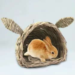 Casita nido de paja natural para gato – Cálida y suave