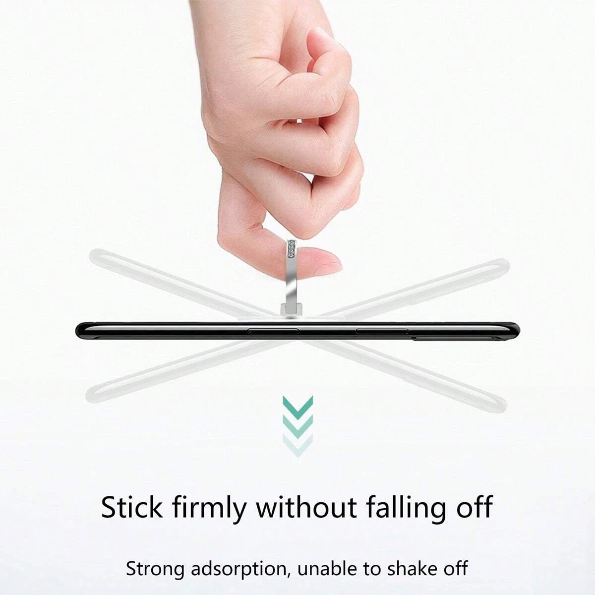 Soporte para anillo de teléfono transparente con diamantes de cristal 360 ° Soporte de agarre de dedo universal giratorio compatible con todos los teléfonos y estuches 1 pieza - imagen 4