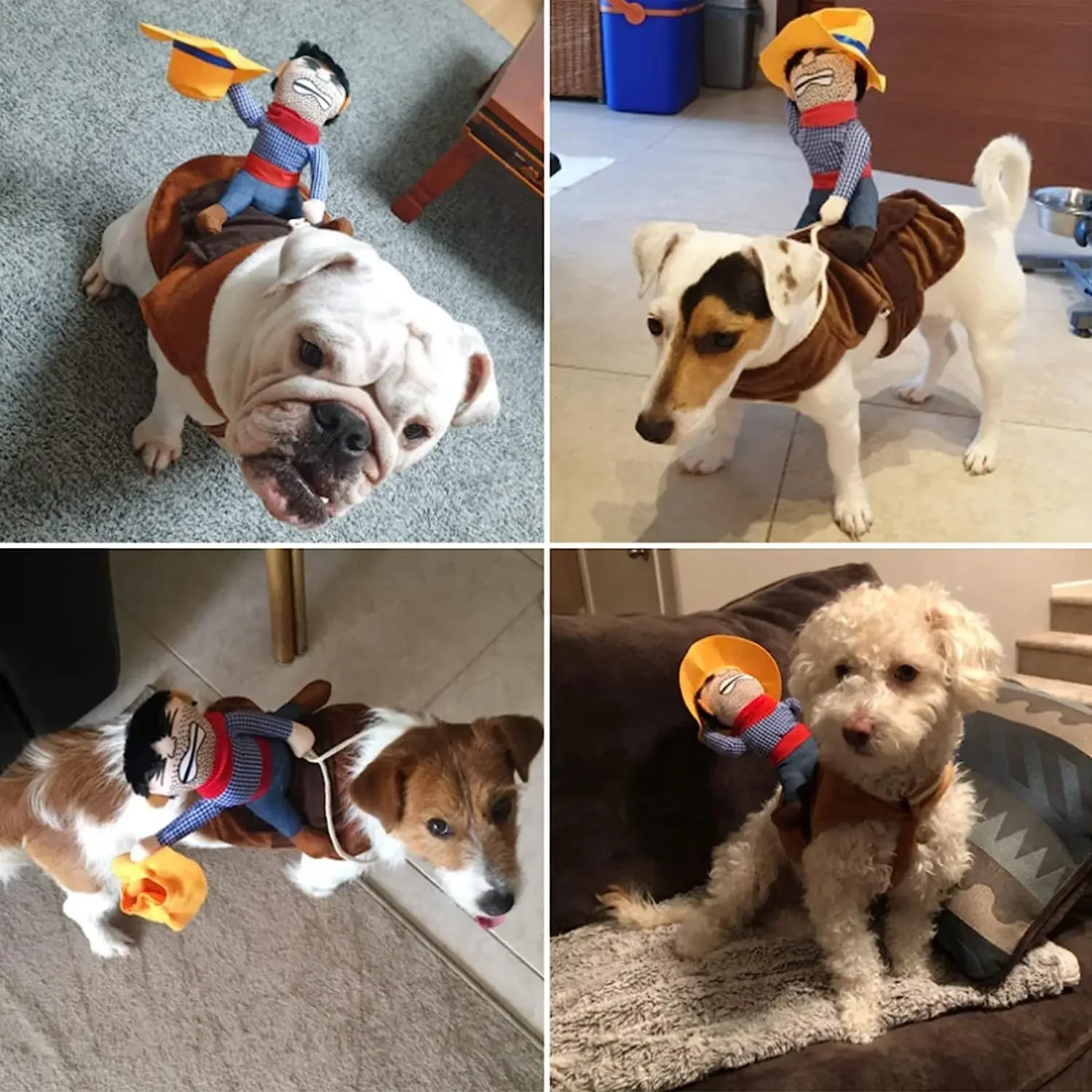 Divertidos disfraces de Halloween para perros, ropa para mascotas, chaqueta de vestir de vaquero, abrigos para perros pequeños, ropa divertida de Bulldog Francés, Pug - imagen 2
