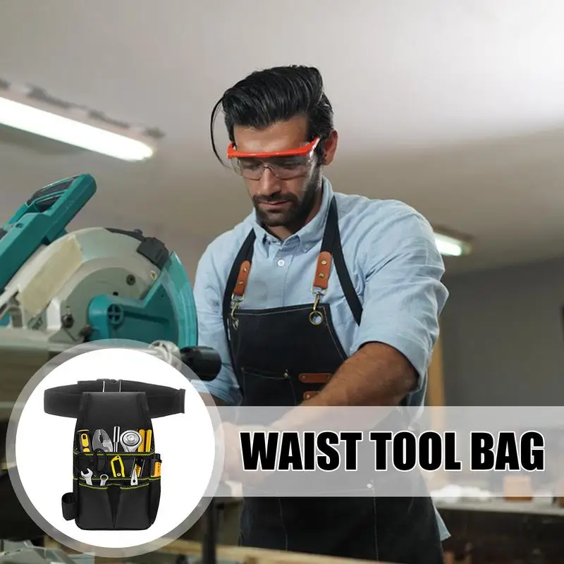 Bolsa de herramientas de cintura, bolsa organizadora de herramientas, cinturón de utilidad, bolsa de herramientas de trabajo, delantal de trabajo, bolsa de herramientas portátil ajustable de alta resistencia - imagen 2