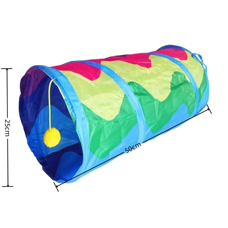 Tubo de túnel para gatos, juguetes plegables para gatos, entrenamiento para gatitos, juguete interactivo divertido, túnel ennegrecido para cachorros, gatitos, suministros para mascotas, accesorios para gatos - imagen 4