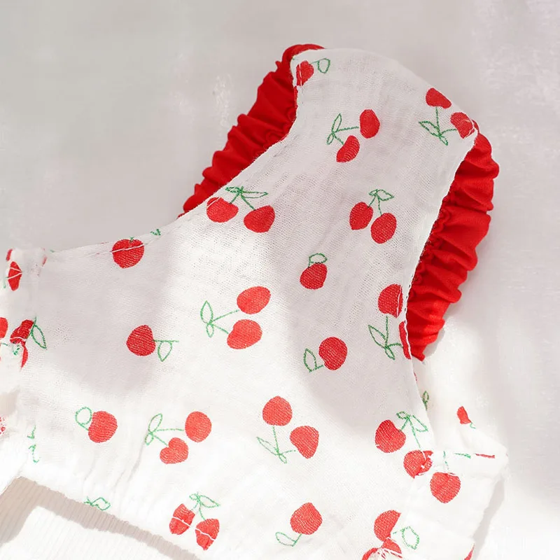 Vestido verano con capucha para perras – Estampado cerezas, Chihuahua y Poodle - imagen 5