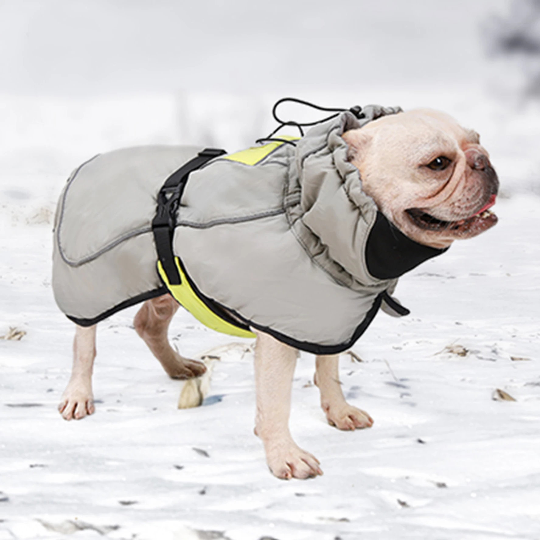 Ropa de invierno para perros, chaqueta gruesa acolchada, impermeable, cálida para perros medianos y grandes, abrigo reflectante de seguridad para mascotas, Parka para exteriores a prueba de nieve - imagen 5