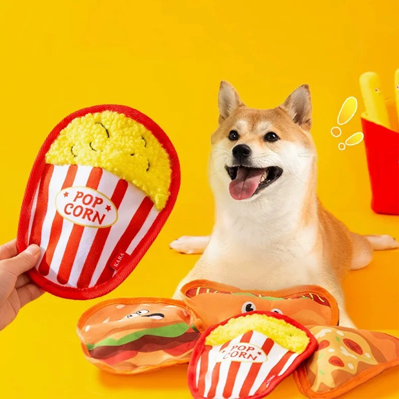 Juguetes para perros resistentes a mordeduras, juguete para masticar para perros en forma de hamburguesa, juguetes interactivos con sonido para cachorros, bonito juguete para mascotas para perros, suministros para mascotas