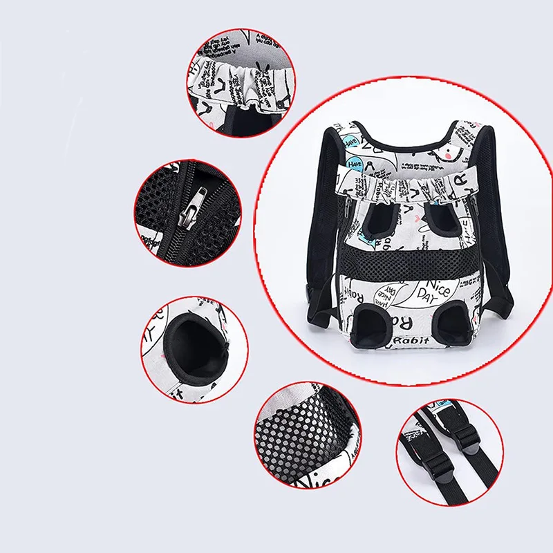 Bolsa de transporte para mascotas de lona transpirable y elegante, mochila portátil para perros, portador de pecho para Yorkshire, Chihuahua, cachorro, gato, transporte al aire libre - imagen 5